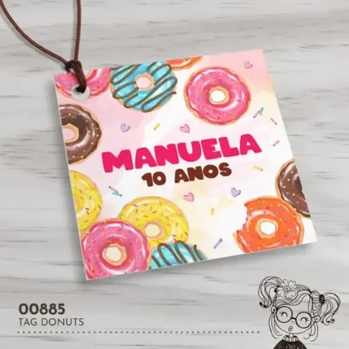 Tag Quadrada Donuts - 00885
