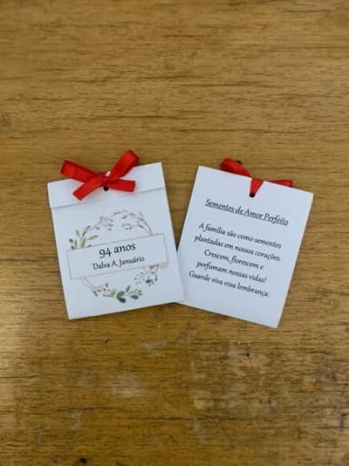 Lembrança Aniversário Sementinha de Amor Perfeito