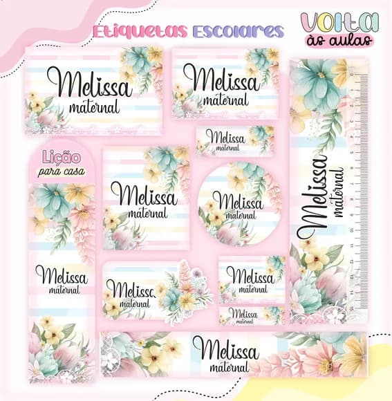 60 Etiquetas Flores