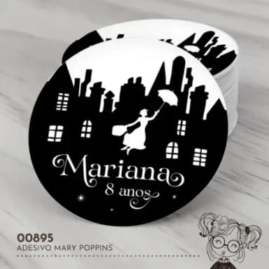 Adesivo Redondo Mary Poppins - 00895