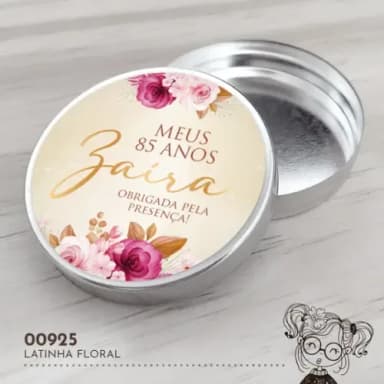 Latinha Adesivada Floral - 00925