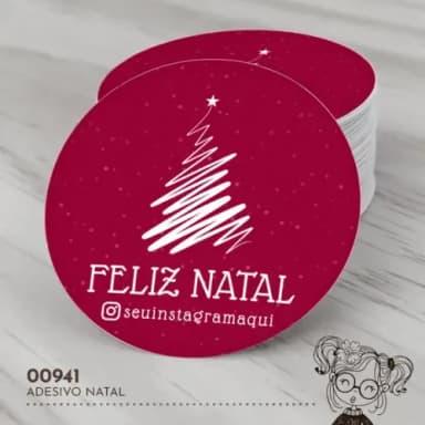 Adesivo Redondo Natal - 00941