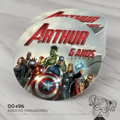 Adesivo Redondo os Vingadores - 00496