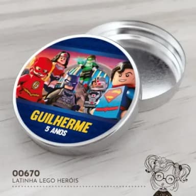 Latinha Adesivada Lego Super Heróis - 00670