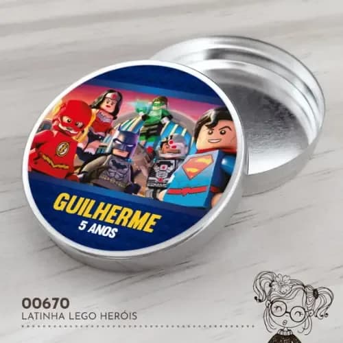 Latinha Adesivada Lego Super Heróis - 00670