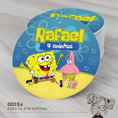 Adesivo Redondo Bob Esponja - 00124