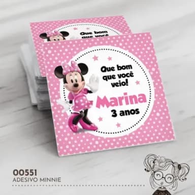Adesivo Quadrado Minnie - 00551