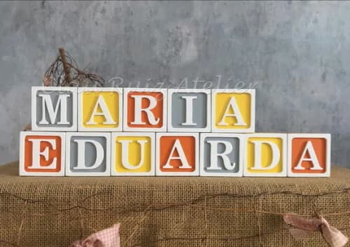 Decoração para Quarto de Bebê - Cubos 6x6cm Ts