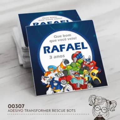 Adesivo Quadrado Transformers Rescue Bots - 00307