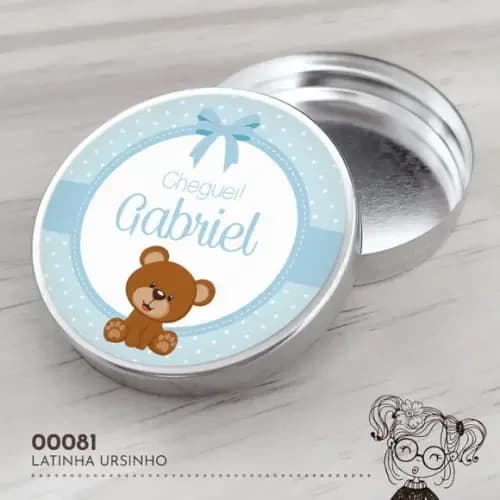 Latinha Adesivada Ursinho - 00081