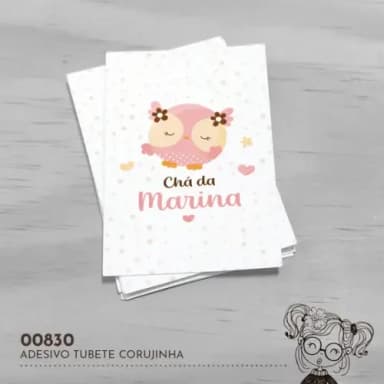 Adesivo Tubete Corujinha - 00830