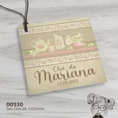 Tag Quadrada Chá de Cozinha - 00230