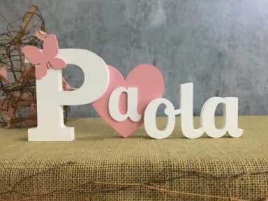 Letras Decorativas em MDF com CORAÇÃO