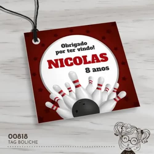 Tag Quadrada Boliche - 00818