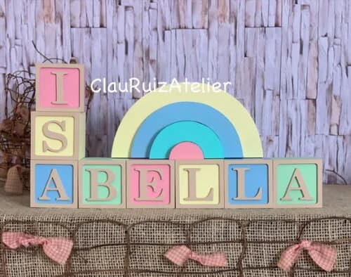 Tons Terrosos - Cubos 6x6cm Ts + Arco Íris Decoração Bebê