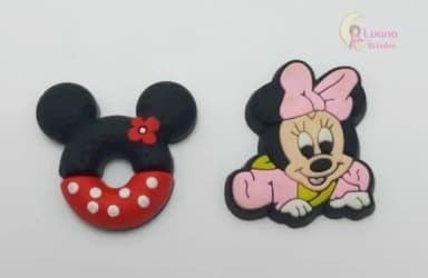 Aplique Minnie Baby e Rosquinha Minnie borracha-pct c/6 unid