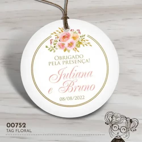 Tag Redonda Floral - 00752