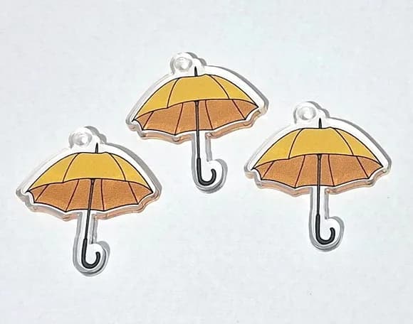 Pingente Guarda Chuva Dorama Acrílico Impresso - 20 Unidades