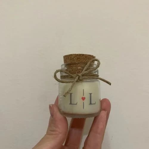 Lembrança Casamento Vela Aromática Vidro c/ Rolha e Sisal