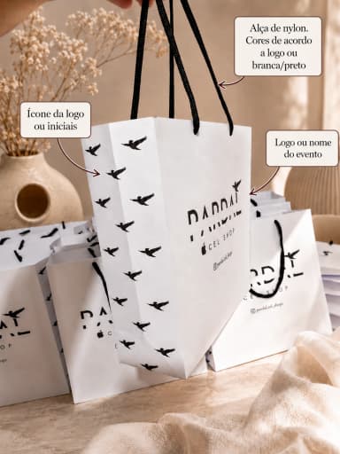 Sacolas de Papel - Personalizada - Alça de Nylon