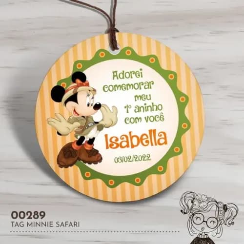 Tag Redonda Minnie Safari - 00289