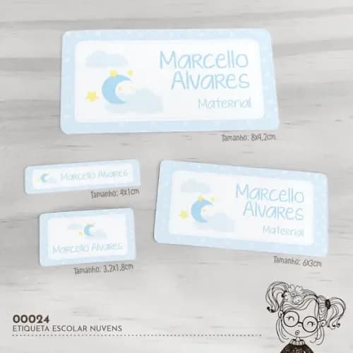 Etiqueta Escolar Nuvens - 00024