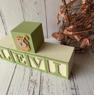 Decoração Bebê - Cubos 6x6cm Safari