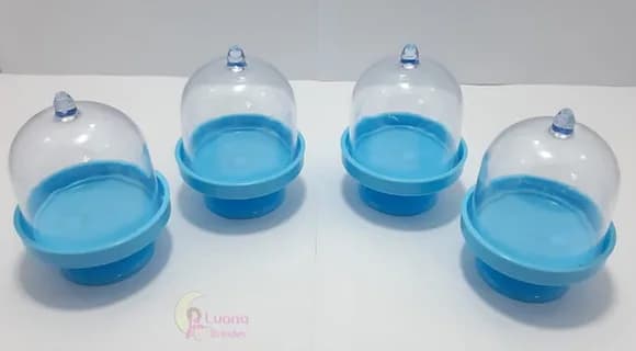 Mini Cúpula Transparente e Azul de Acrílico - pct c/5 unid