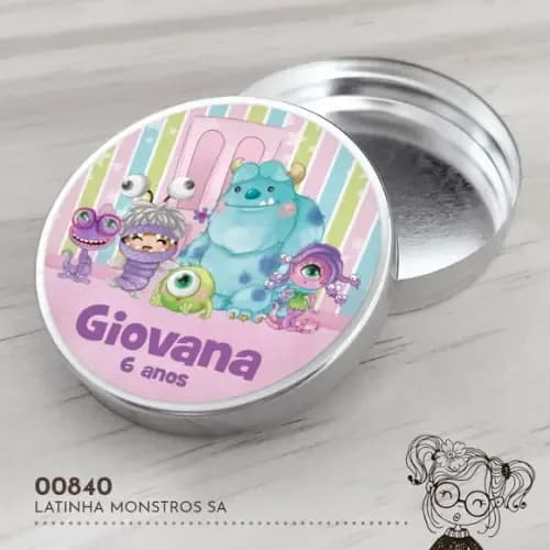 Latinha Adesivada Monstros Sa - 00840
