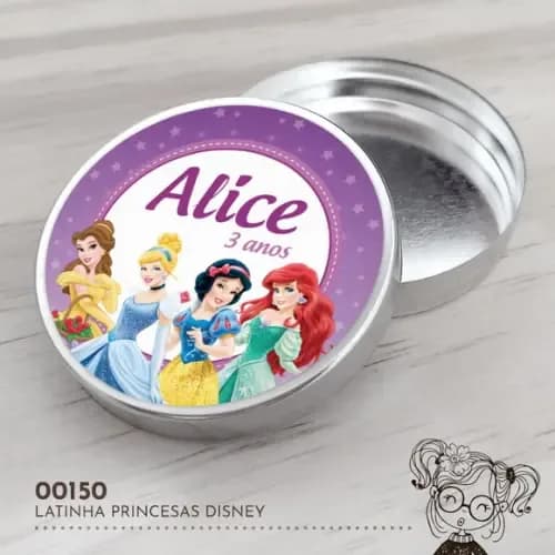 Latinha Adesivada Princesas Disney - 00150