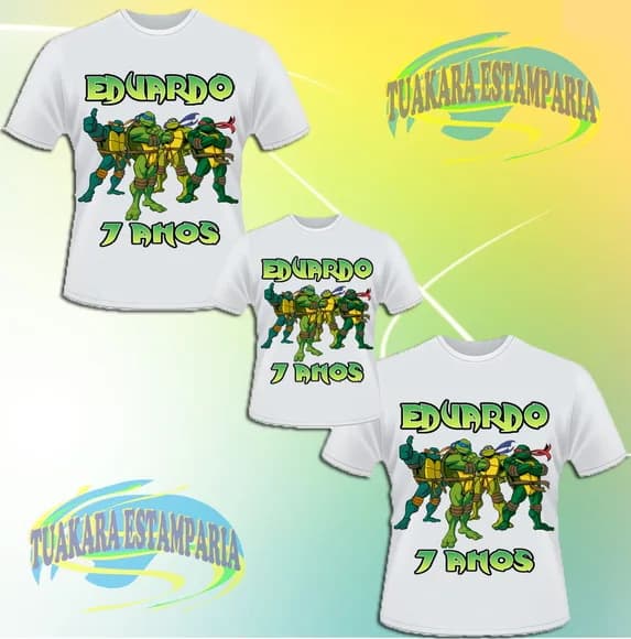 Kit 3 Camisetas - Tartaruga Ninja 2
