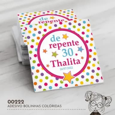 Adesivo Quadrado Bolinhas Coloridas - 00222