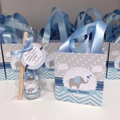 Kit Sacolinha Personalizada + Aromatizador Elefantinho