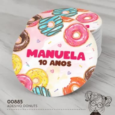 Adesivo Redondo Donuts - 00885