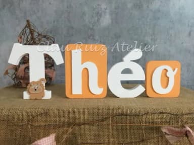 Letras de mdf -nomes Blocos Leão