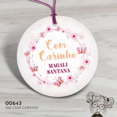 Tag Redonda com Carinho - 00643
