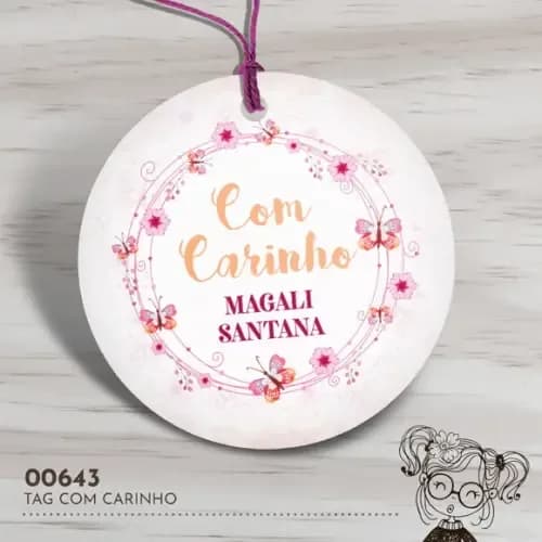 Tag Redonda com Carinho - 00643