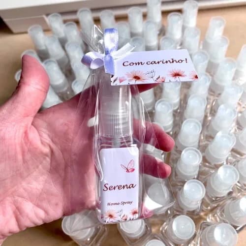 Lembrancinha Maternidade Home Spray floral e borboleta