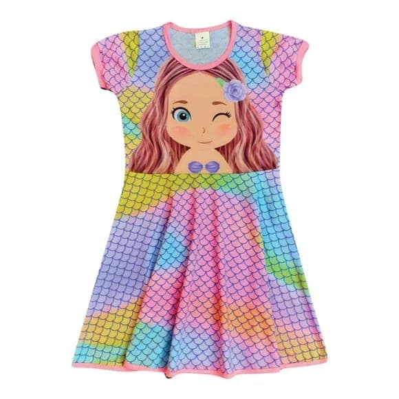 Vestido Infantil Sereia Cute