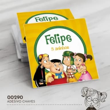 Adesivo Quadrado Turma do Chaves - 00290