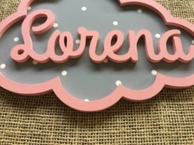 PORTA DE MATERNIDADE NUVEM COM NOME