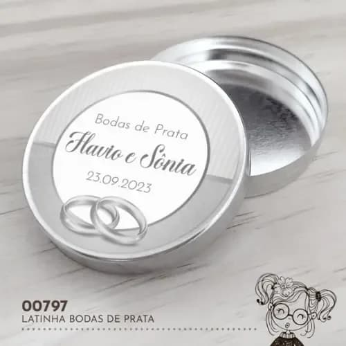 Latinha Adesivada Bodas de Prata - 00797
