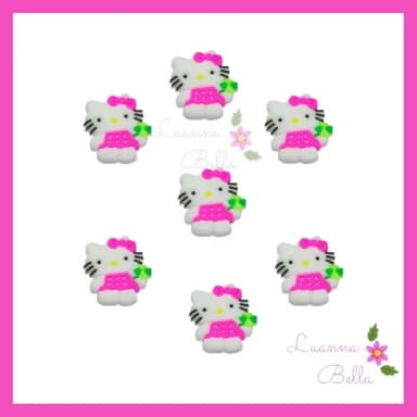 Apliques Emborrachado Modelo Gatinha Hello - pcts c/7 unds