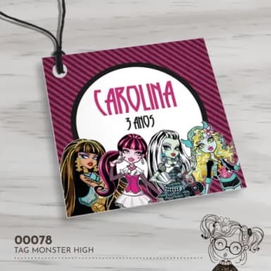 Tag Quadrada Monster High - 00078