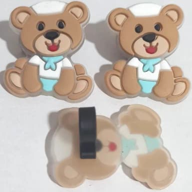 Ponteira P/lápis Urso Marinheiro Azul Variados- 6 Unidades