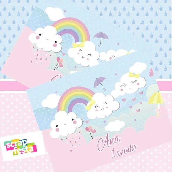 Adesivo Personalizado Retangular 13,7 x 10,5 Chuva de Amor