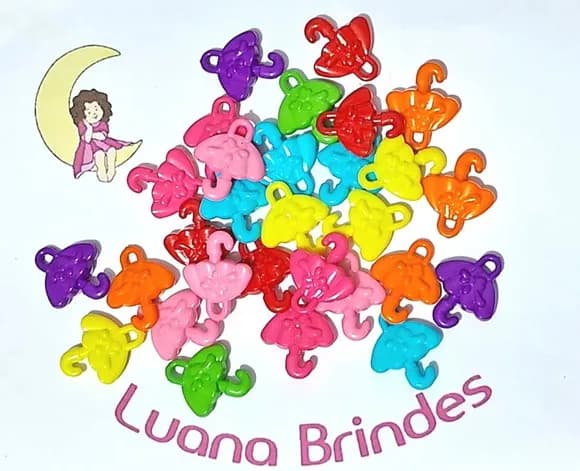 Pingente Guarda Chuva Colorido Pacotes com 30 Unidades