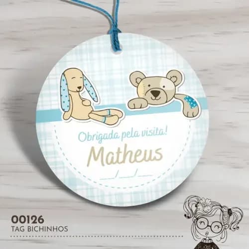 Tag Redonda Ursinhos - 00126