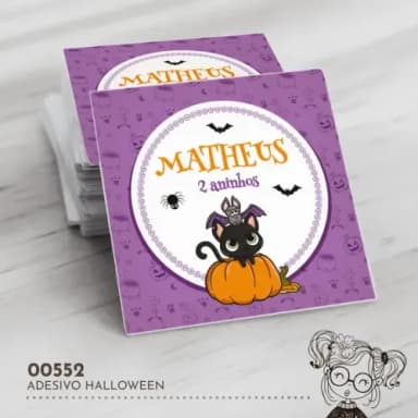 Adesivo Quadrado Halloween - 00552