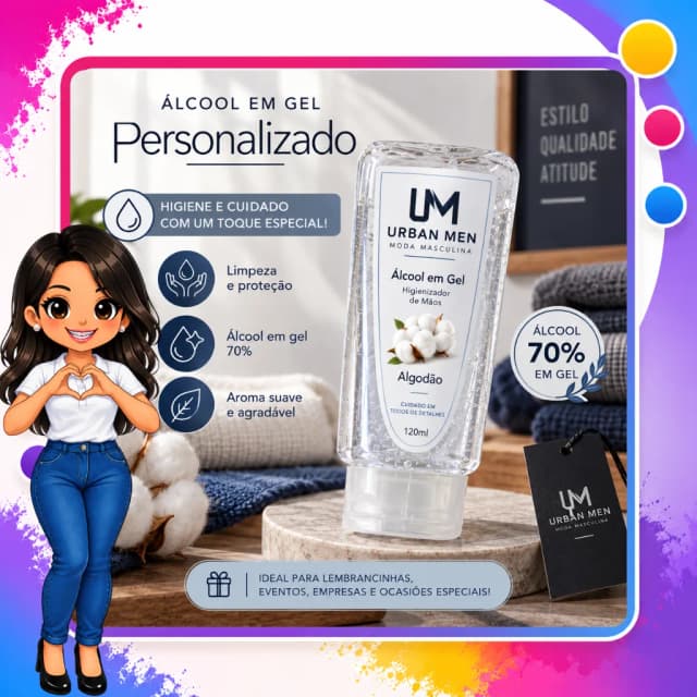 Gel Higienizador Personalizado ( Álcool Em Gel) 70 mL